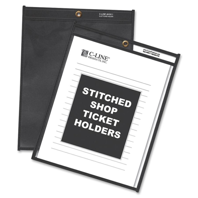 C-Line Stitched Shop Ticket Holders with Black Backing 45912 CLI45912