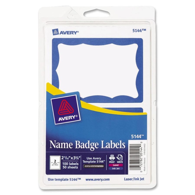 Avery Self-Adhesive Name Badge Label 5144 AVE5144