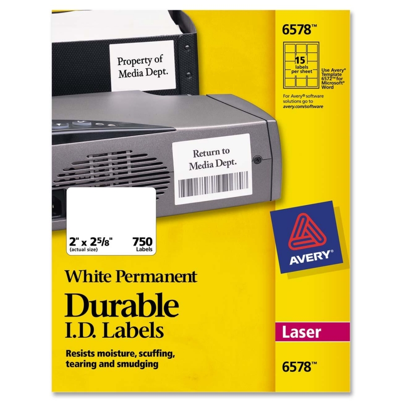 Avery Permanent Durable I.D. Label 6578 AVE6578