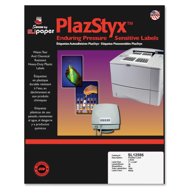 Simon Marketing PlazStyx Laser Label SL12586 SJPSL12586