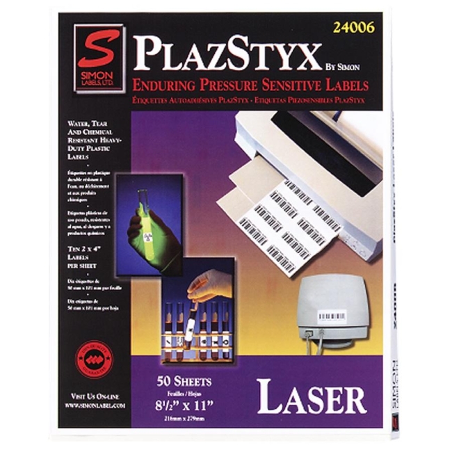 Simon Marketing PlazStyx Laser Label SL81216 SJPSL81216