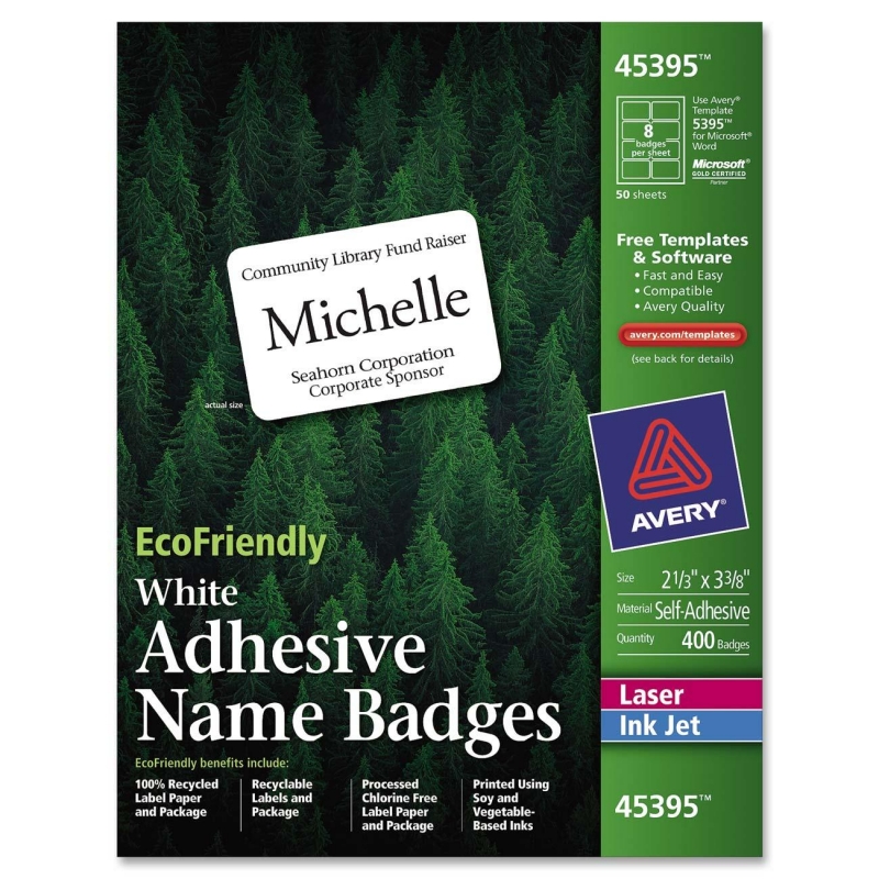 Avery EcoFriendly Name Badges 45395 AVE45395
