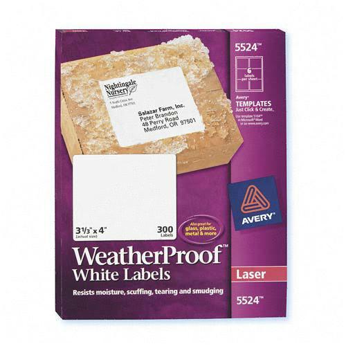 Avery Weather Proof Mailing Labels 5524 AVE5524