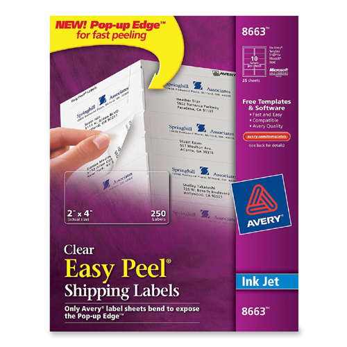 Avery Clear Inkjet Mailing Label 8663 AVE8663