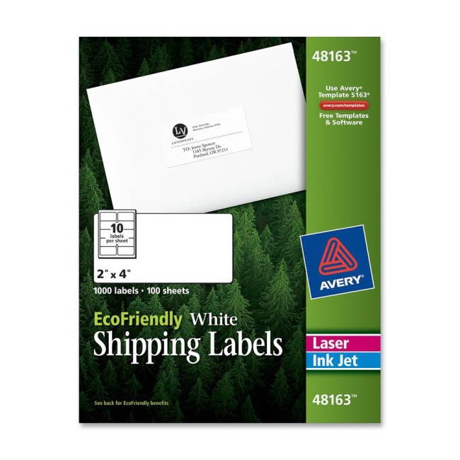 Avery EcoFriendly Shipping Label 48163 AVE48163
