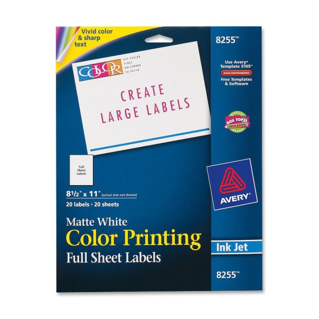 Avery Color Printing Label 8255 AVE8255
