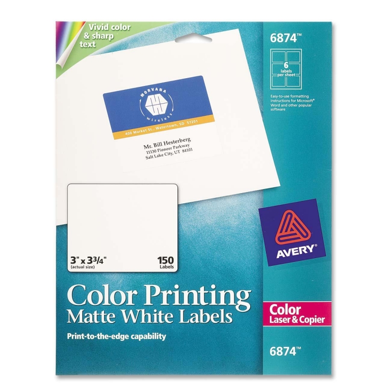 Avery Color Printing Label 6874 AVE6874