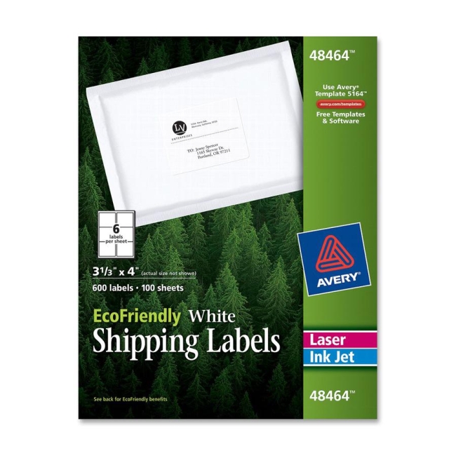 Avery EcoFriendly Shipping Label 48464 AVE48464