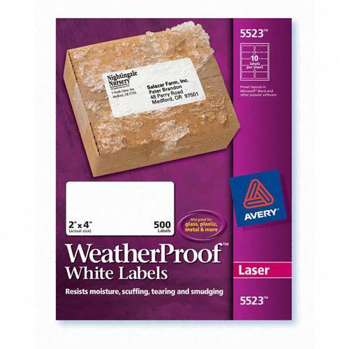 Avery Weather Proof Mailing Labels 5523 AVE5523