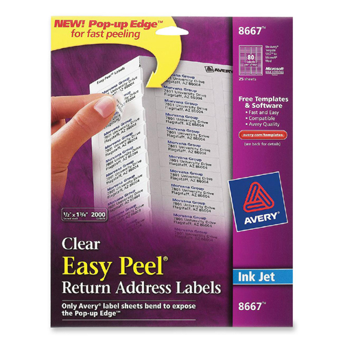 Avery Clear Inkjet Mailing Label 8667 AVE8667
