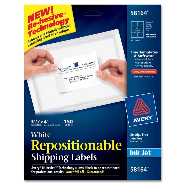Avery Repositionable Mailing Label 58164 AVE58164