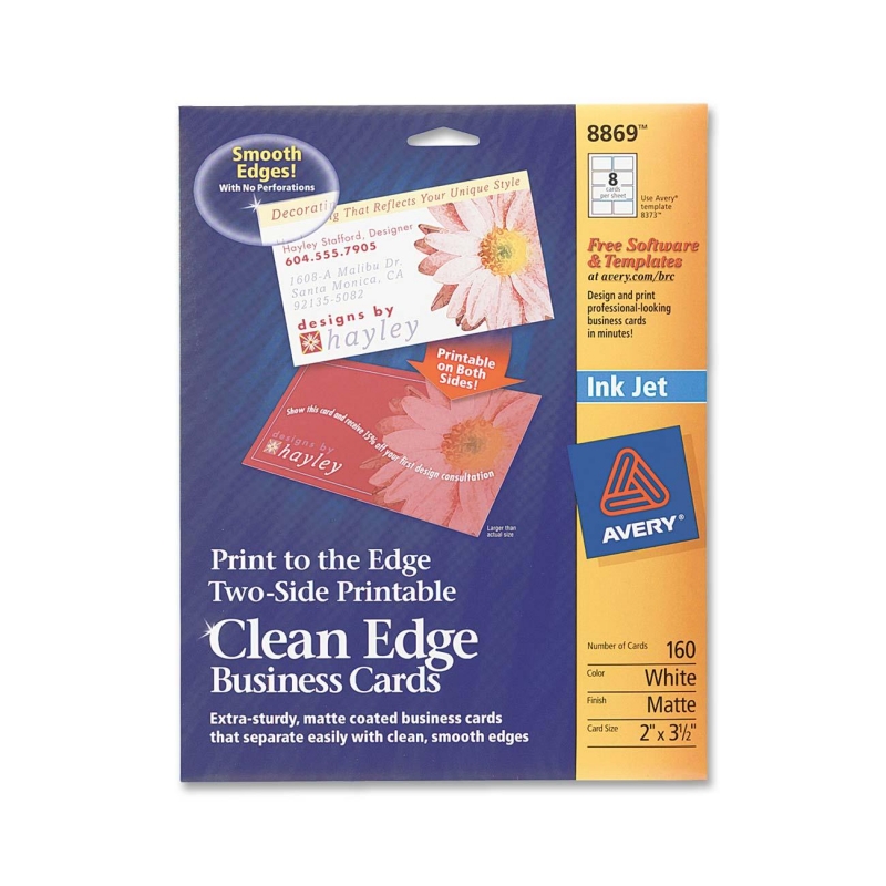Avery InkJet Clean Edge Business Card 8869 AVE8869