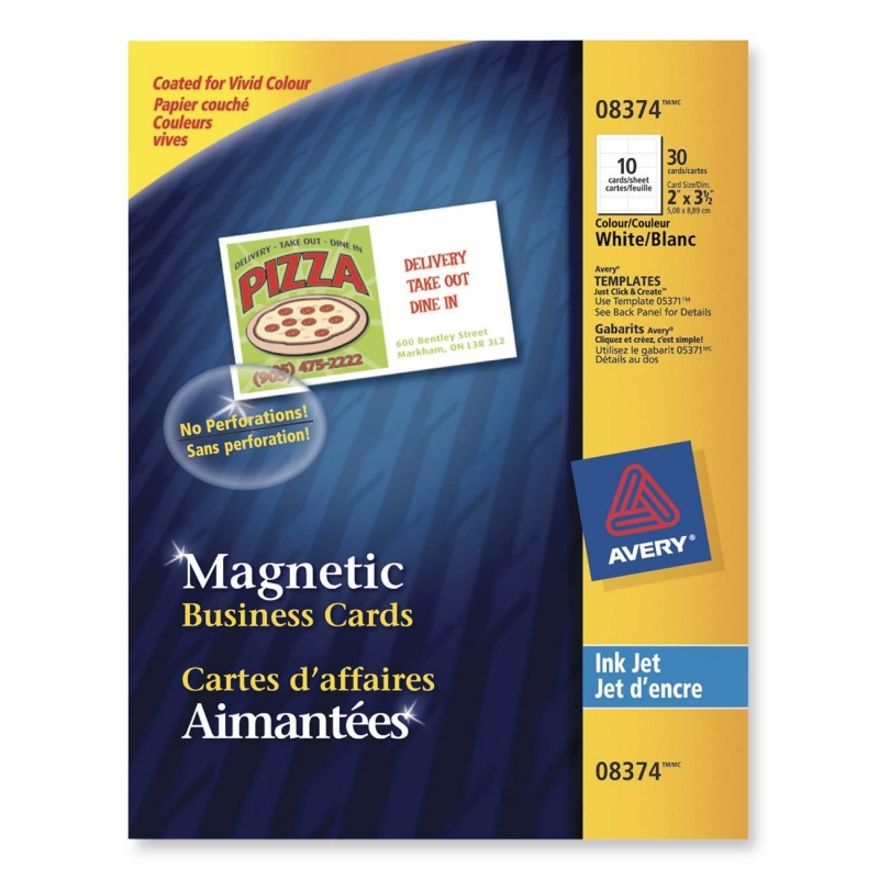 Avery Ink Jet Magnetic Business Cards 8374 AVE8374