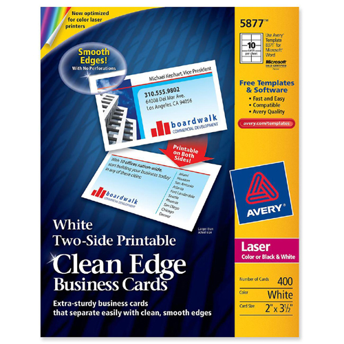 Avery Clean Edge Laser Business Card 5877 AVE5877
