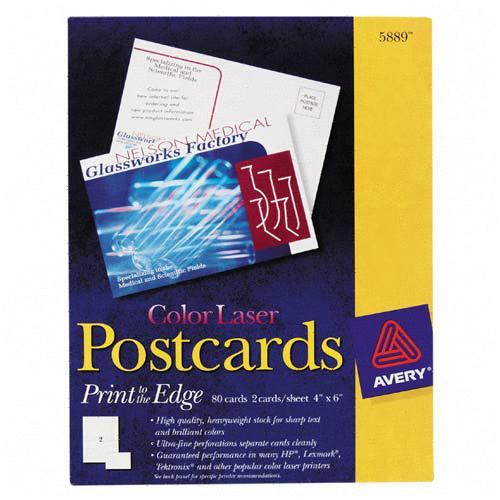 Avery Color Laser Print-to-the-Edge Postcards 5889 AVE5889