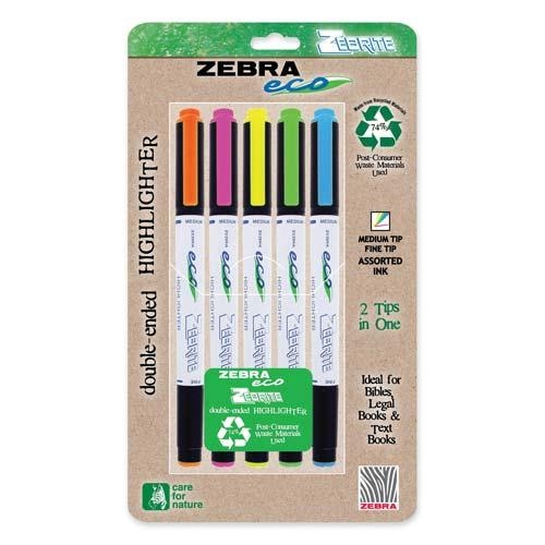 Zebra Pen Eco Zebrite Double ended Highlighter 75005 ZEB75005