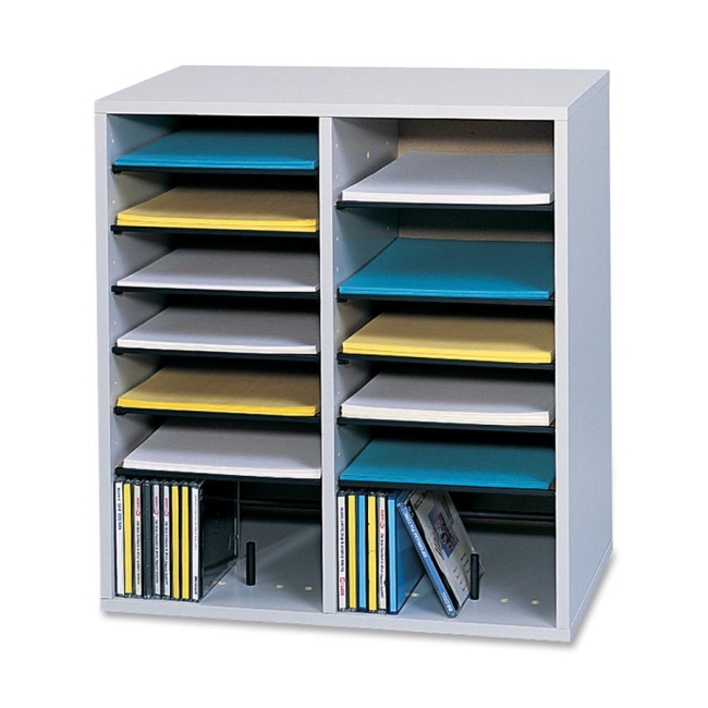 Safco 16 Compartments Adjustable Shelves Literature Organizer 9422GR SAF9422GR