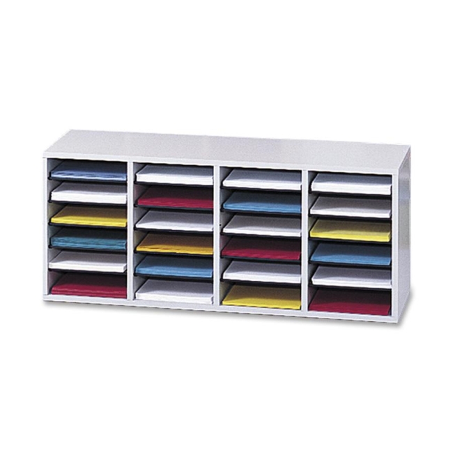 Safco 24 Compartment Adjustable Shelves Literature Organizer 9423GR SAF9423GR
