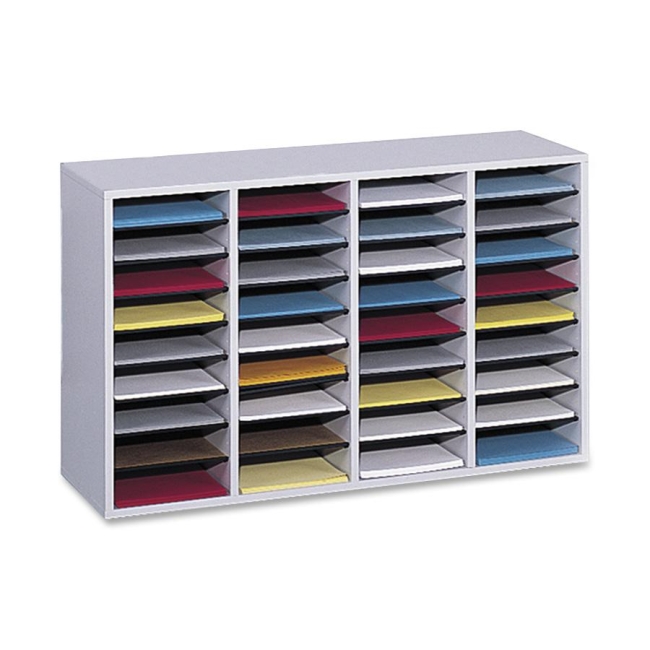 Safco 36 Compartment Adjustable Shelves Literature Organizer 9424GR SAF9424GR
