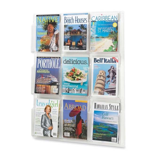 Safco Nine Magazines Literature Display Rack 5603CL SAF5603CL