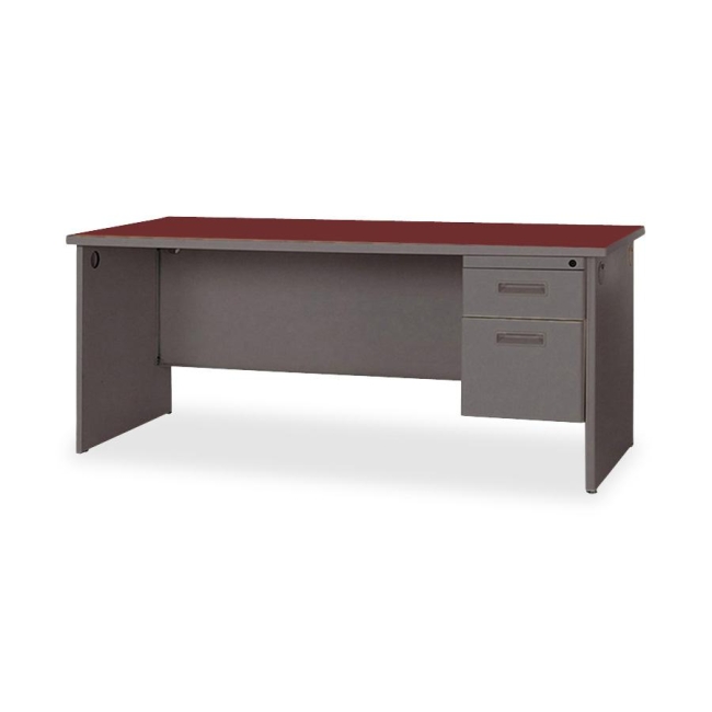 Lorell Durable Single Pedestal Desk 67177 LLR67177