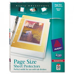Avery Top-Load Poly 3-Hole Punched Sheet Protectors, Letter, Diamond Clear, 50/Box AVE74203 74203