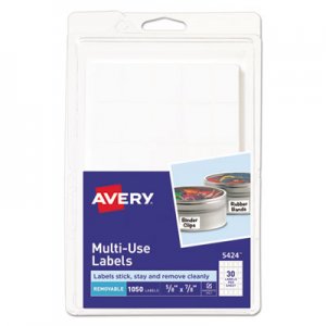 Avery Removable Multi-Use Labels, Handwrite Only, 5/8 x 7/8, White, 1050/Pack AVE05424 05424