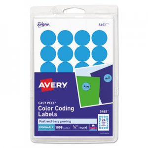 Avery Printable Removable Color-Coding Labels, 3/4" dia, Light Blue, 1008/Pack AVE05461 05461