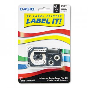 Casio Label Printer Iron-On Transfer Tape, 18mm, Black on White CSOXR118BKS XR118BKS