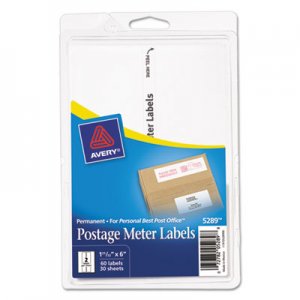 Avery Postage Meter Labels for Personal Post Office E700, 1 25/32 x 6, White, 60/Pack AVE05289 05289