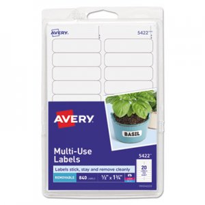 Avery Removable Multi-Use Labels, 1/2 x 1 3/4, White, 840/Pack AVE05422 05422