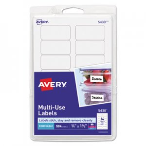 Avery Removable Multi-Use Labels, 3/4 x 1 1/2, White, 504/Pack AVE05430 05430