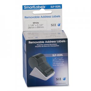 Seiko Removable Adhesive Address Labels, 1-1/8 x 3-1/2, White, 260/Box SKPSLPR2RL SLP-R2RL