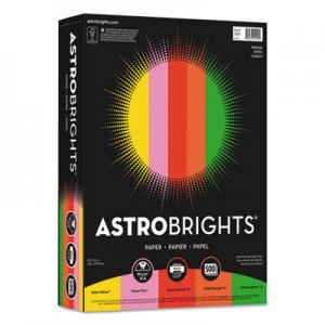 Astrobrights Color Paper -"Vintage" Assortment, 24lb, 8 1/2 x 11, 5 Colors, 500 Sheets WAU21224 21224