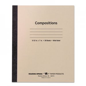 Roaring Spring Stitched Composition Book, Legal Rule, 8 1/2 x 7, WE, 20 Sheets ROA77340 77340