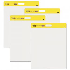 Post-it Self Stick Wall Easel Unruled Pad, 20 x 23, White, 20 Sheets, 4 Pads/Carton MMM566 566