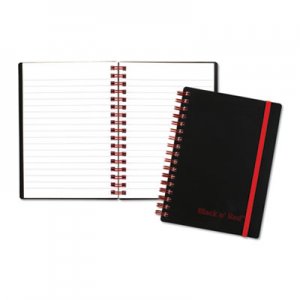 Black n' Red Twin Wire Poly Cover Notebook, Legal Ruled, 5 7/8 x 4 1/8, White, 70 Sheets