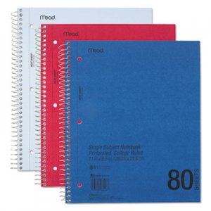 Mead DuraPress Cover Notebook, College Rule, 11 x 8 1/2, White, 80 Sheets MEA06548 06548