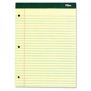 TOPS Double Docket Pad, Extra Stiff Back, 8 1/2 x 11 3/4, Canary, 100 Sheets TOP63378 63378