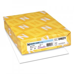 Neenah Paper CLASSIC CREST Paper, 24lb, 97 Bright, 8 1/2 x 11, Solar White, 500 Sheets NEE04631 04631