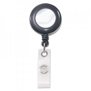 Advantus Deluxe Retractable ID Reel with Badge Holder, 24" Extension, Black, 12/Box AVT75407 75407