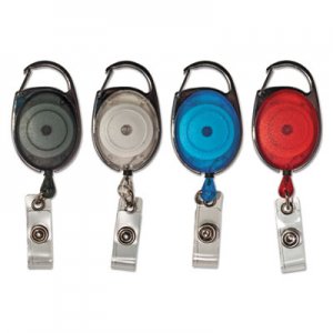 Advantus Carabiner-Style Retractable ID Card Reel, 30" Extension, Assorted, 20/Pack AVT75552 75552