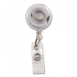 Advantus Translucent Retractable ID Card Reel, 34" Extension, Clear, 12/Pack AVT75473 75473