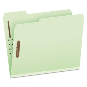 Pendaflex Pressboard Folders, 2 Fasteners, 3" Expansion, 1/3 Tab, Letter, Green, 25/Box PFX17182 17182EE