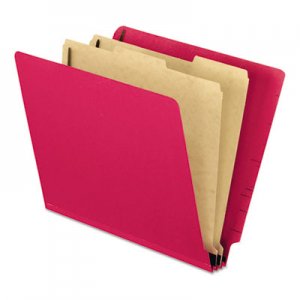 Pendaflex Pressboard End Tab Classification Folders, Letter, 2 Dividers, Red, 10/Box PFX23216 23216EE