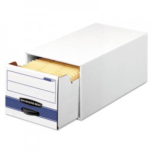 Bankers Box STOR/DRAWER Steel Plus Storage Box, Wire, White/Blue, 12/Carton FEL00306 00306