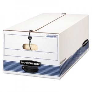 Bankers Box STOR/FILE Storage Box, Legal, String and Button, White/Blue, 4/Carton FEL0070503 0070503