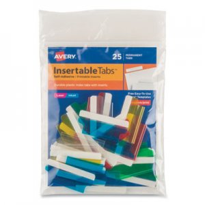 Avery Insertable Index Tabs with Printable Inserts, 1 1/2, Assorted, White, 25/Pack AVE16228 16228