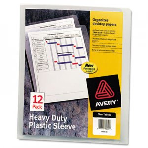 Avery Heavy-Duty Plastic Sleeves, Letter, Polypropylene, Clear, 12/Pack AVE72611 72611
