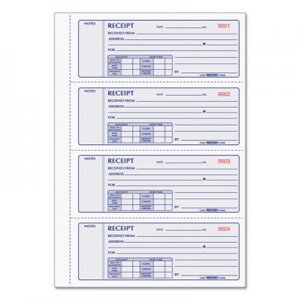Rediform Receipt Book, 7 x 2 3/4, Triplicate with Carbons, 200 Sets/Book RED8K808 8K808